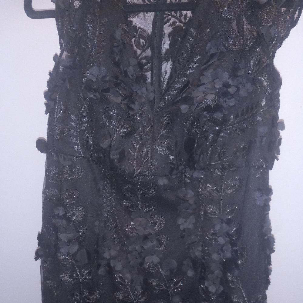 Carmen Marc Velvo Infusion black applique dress .....new